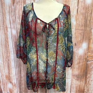 Maurices‎ Semi-Sheer Button Front Top